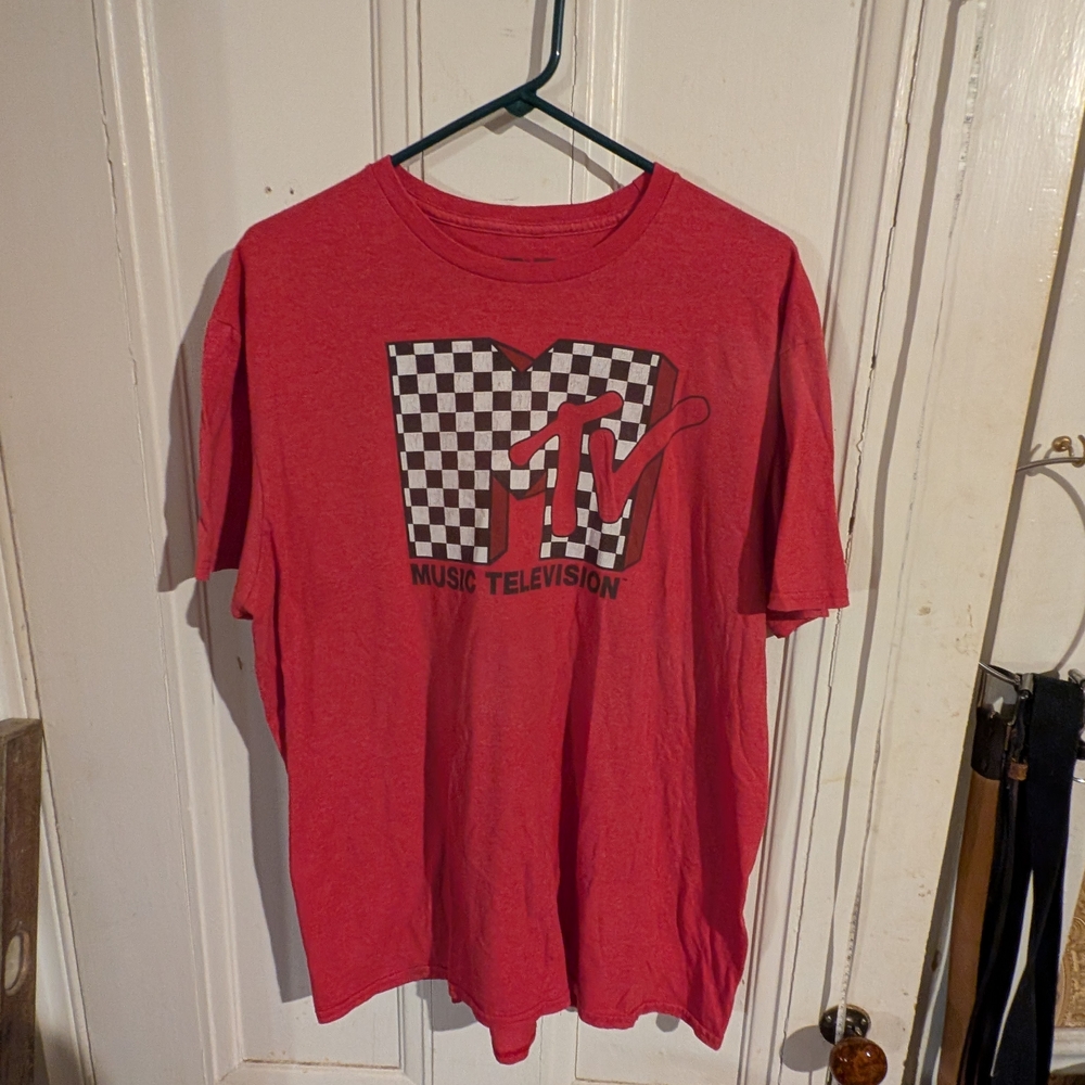 MTV Red and Black Short Sleeve Tee